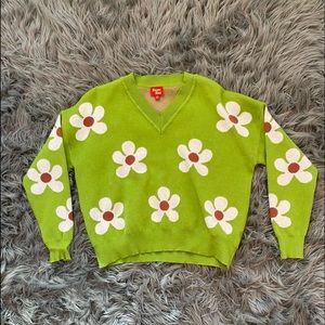 Sweater Land Green V Neck Sweater Size M
